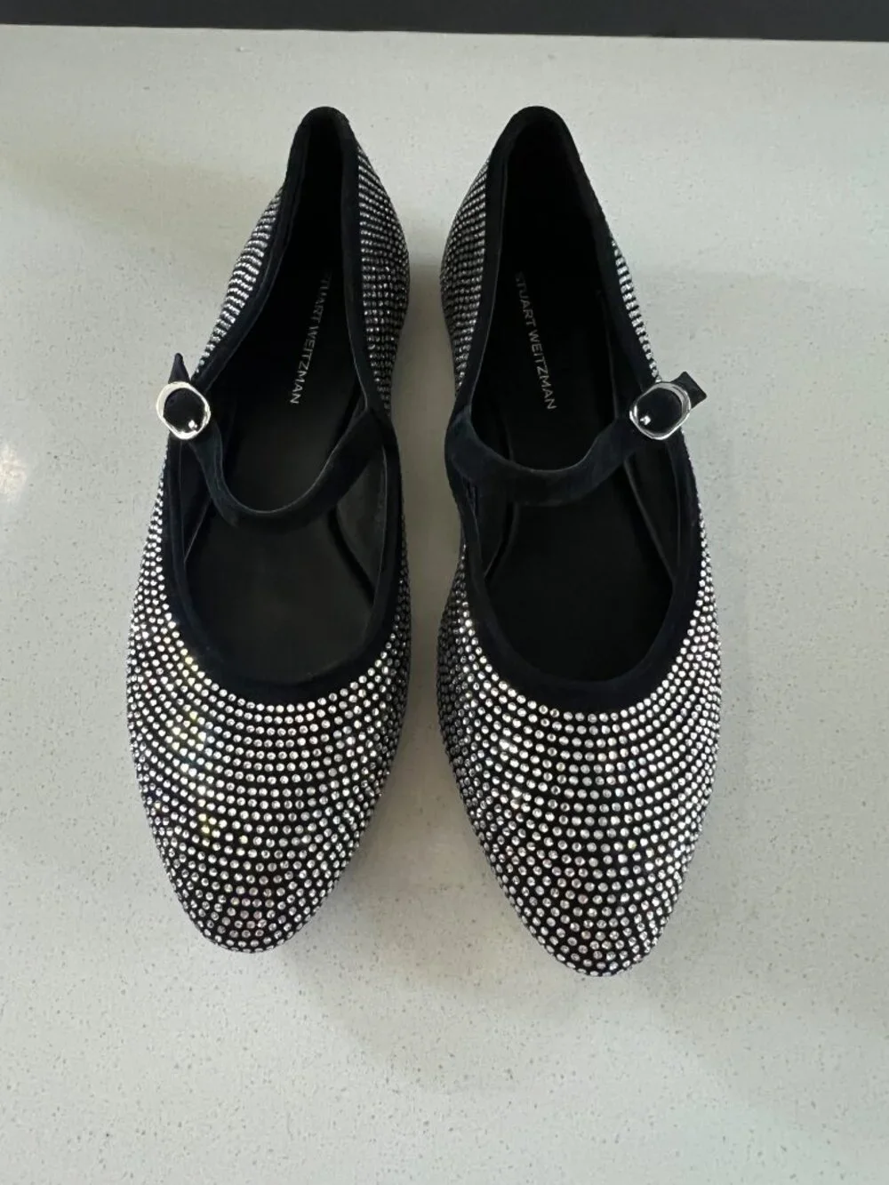 Stuart Weitzman Analiese Mary Jane Crystal  flat size 7